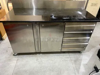 Stainless Steel Kitchen Island with Granite Top