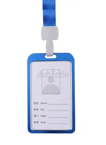 ID Badge Holder With Lanyard Blue