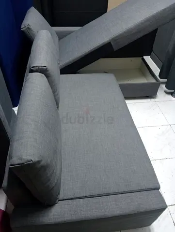 Comfortable Gray Fabric Sofa with Storage