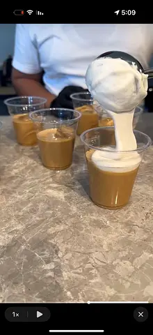 A skilled barista lady