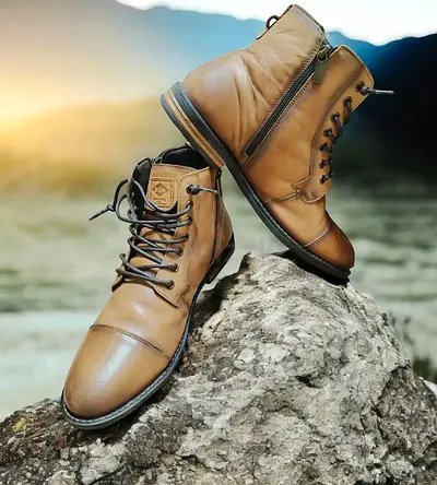 Stylish Mens Brown Leather Boots - Perfect for Any Adventure