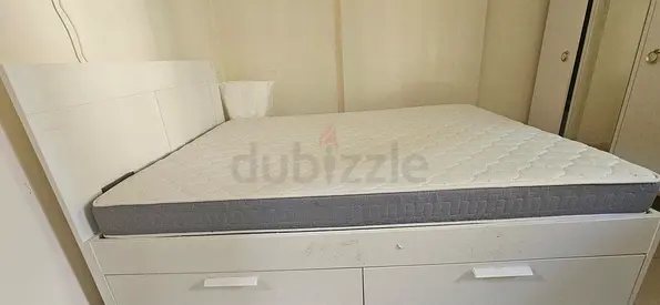 Comfortable Queen Size Bed with 4 sides Storage boxes Size bed dimensions 2100x1450x200