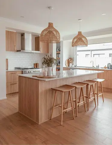 Stylish Wooden Kitchen Island