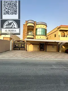 Villa for rent in Al Yasmin, 5 master bedrooms, living room, majlis, kitchen and maid's room