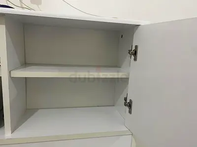 Sturdy White Storage Cabinet with Shelves
