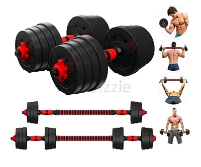 30kg Adjustable 2 in 1 Dumbbells barbell Set for Home Workouts
