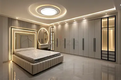 Modern Bedroom Set with Stylish Wardrobe and Bed