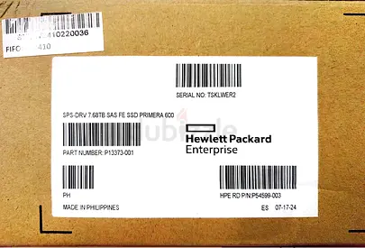 HPE R0Q00A P13373-001 Primera 600 7.68TB SAS 2.5-inch FIPS Encrypted SSD Drive