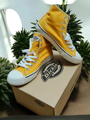 Stylish Yellow Dickies High-Top Sneakers