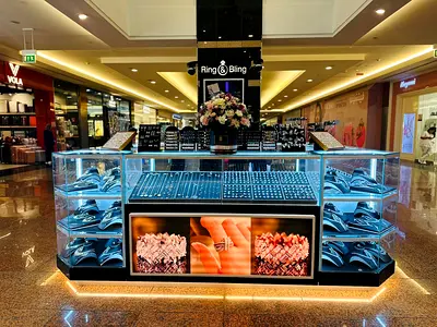 Kiosk Counter including display Materials