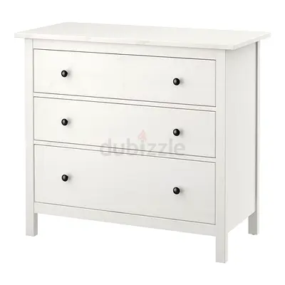 IKEA HEMNES Chest of 3 drawers, white stain, 108x96 cm