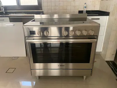 Bosch Series 8 Electric Range Cooker 90 Cm, Glass Ceramic Hob, Stainless Steel