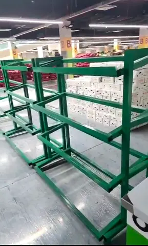 Green Metal Shelving grocery racks for fruits and vegetables