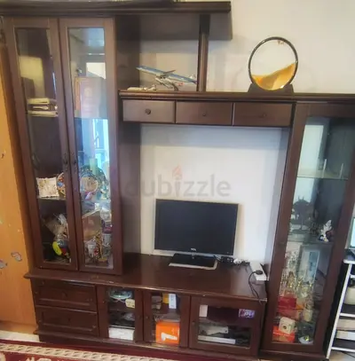 Beautiful Wooden Unit with Showcases on both sides and good storage space for living room