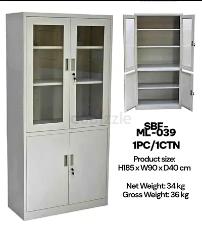 Sturdy White Cabinet with Glass Doors for Sale