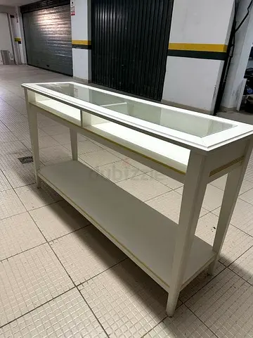 Elegant Glass-Top Display Console Table