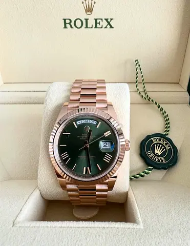 SC Rolex DayDate Olive Rose Gold 1-1