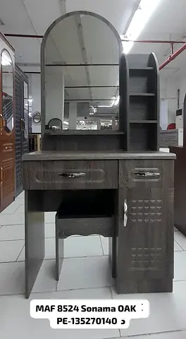 Elegant Sonoma Oak Dressing Table with Mirror