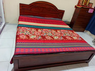 King Size Wooden Bed with Mattress