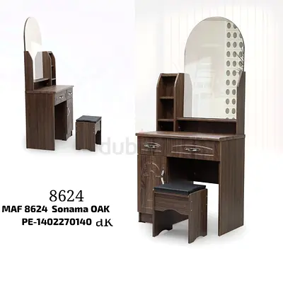 Stylish Sonama Oak Vanity Table with Stool