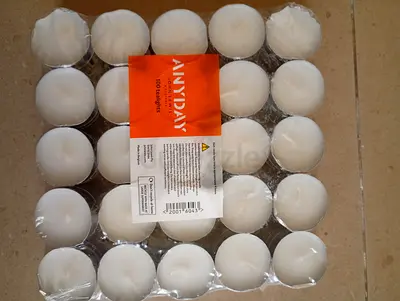 Pack of 100 Unscented Tea Light candles