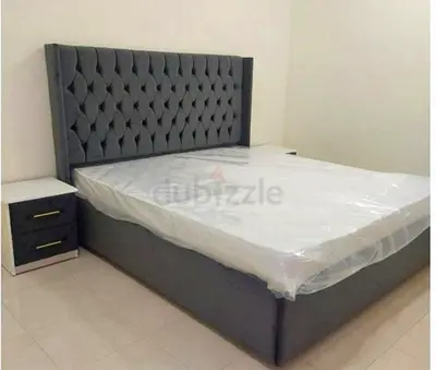 Elegant Grey Upholstered Bed