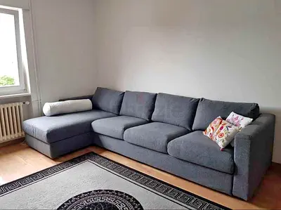 Ikea vimle l shape four seater sofa with storage dark gray