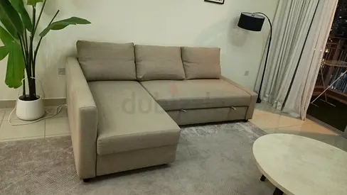 Comfortable L-Shaped Sectional Sofa in Neutral Beige