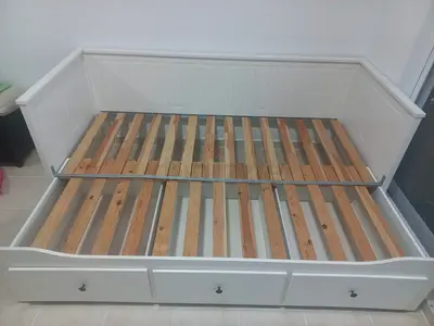 Ikea Cozy and Spacious White Bed with Drawers