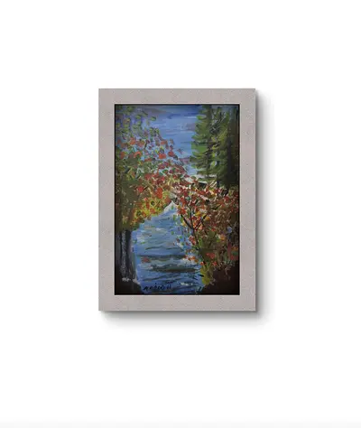 “Autumn Lake View – Original Art Painting (20×30 cm)”