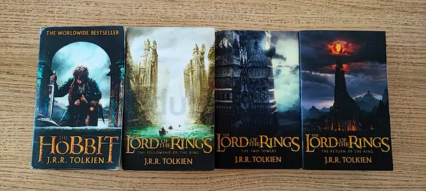 The lord of the rings trilogy novels + the Hobbit novel