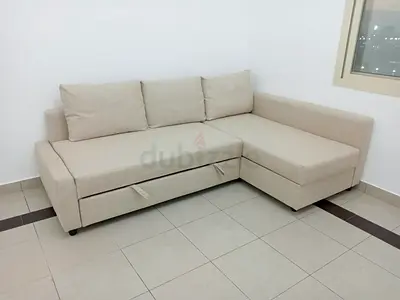 Cozy Beige L-Shaped Sofa with Storage