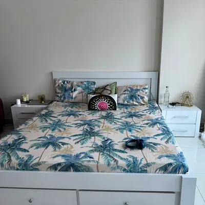 Comfortable Queen Size Bed with side tables