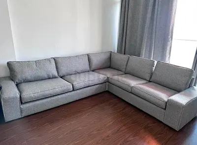 Kivik Ikea corner sofa five seater light grey
