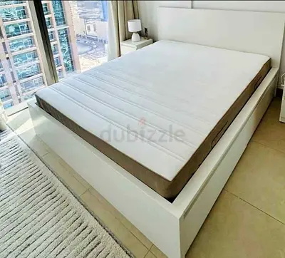 IKEA Malam queen size bed 160/200cm bed with 2 storage drawers underneath  and Ikea mattress