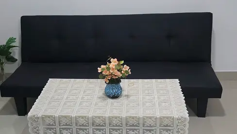 Comfortable Black Sofa for Modern Living Room with coffee table