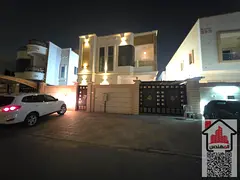Villa for rent in Ajman, Al Yasmeen area, two floors, consisting of 5 bedrooms, a majlis, a hall, a