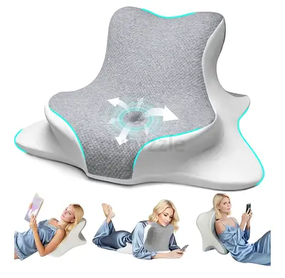 Cervical Pillow for Sleeping, Reading Pillow in Bed, Memory Foam Back Support Pillow for Neck