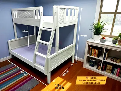 Stylish and Space-Saving Bunk Bed for Kids WITH MATTRESS 120X190 CM