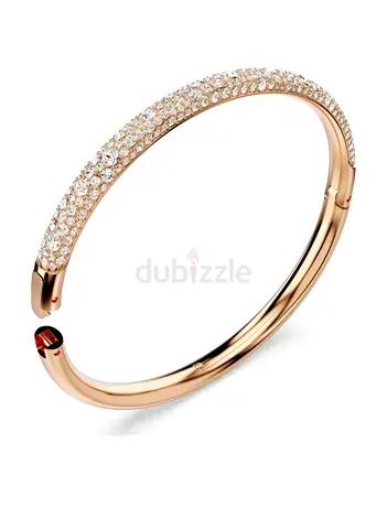 Swarowski Rose Gold Bangle Bracelet with Sparkling Crystals