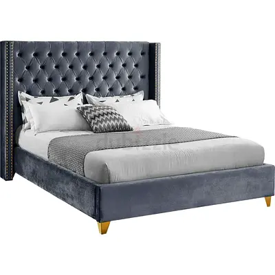 Upholstered Wingback Bed king size