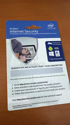 McAfee Internet Security 1-Year Subscription - Protect Your Devices