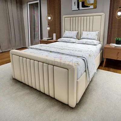 Elegant Queen Size Bed with Stylish Headboard