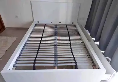 Modern White Bed Frame with Storage