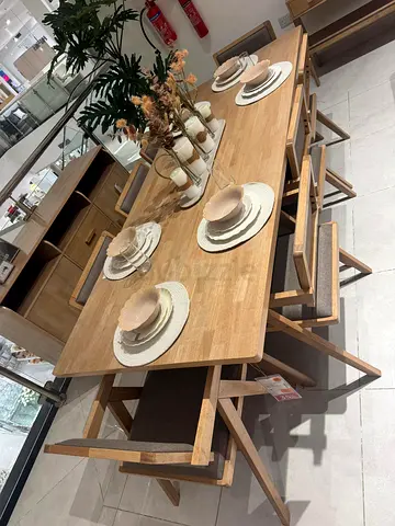 Beautiful Wooden Dining Table Set with Chairs 240*100 with 6 chairs