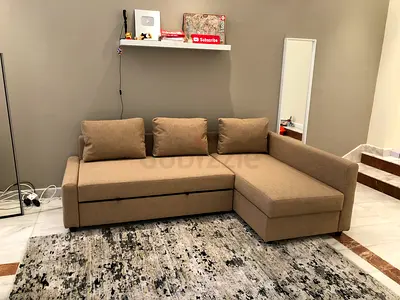 IKEA Friheten corner sofa com bed with storage beige color