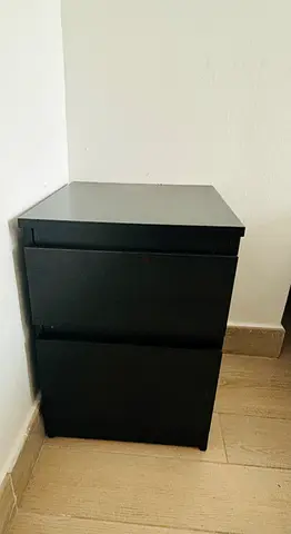 IKEA king size bed with mattress and a side table for sale (negotiable)