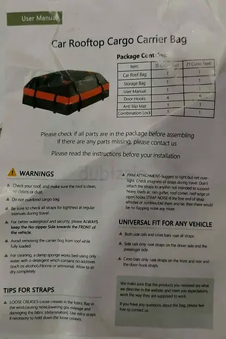 Rooftop Cargo Carrier Bag - Perfect for Your Adventures!