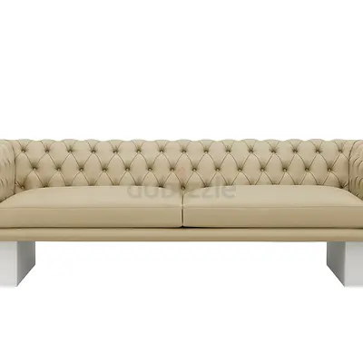 Elegant Beige Tufted Sofa for Sale