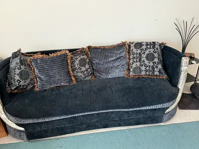 5 seater sofa blue velvet prime